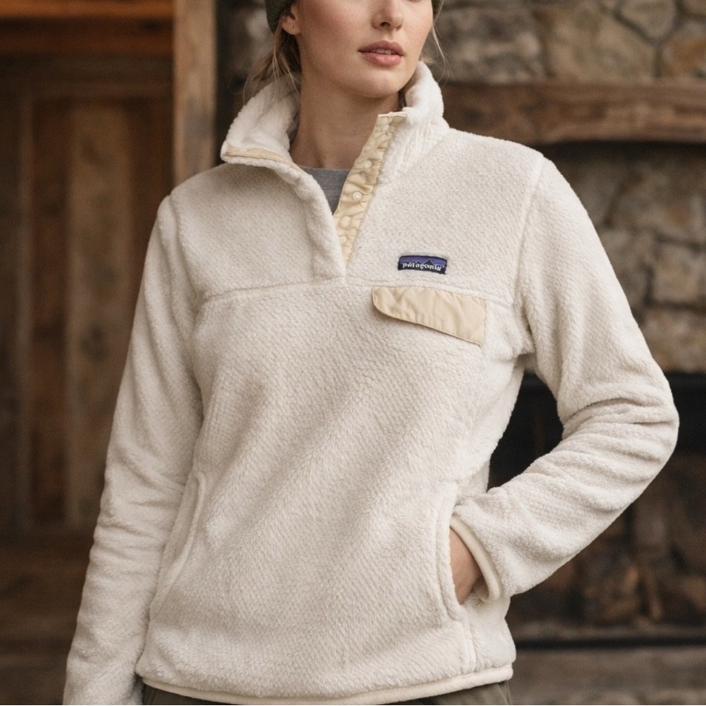 Patagonia Off-White Quarter-Snap Fleece